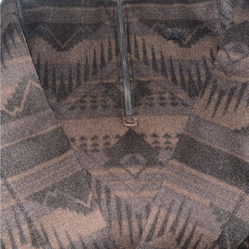 Cinch Men's Brown Geometric Zip-Up Sweater